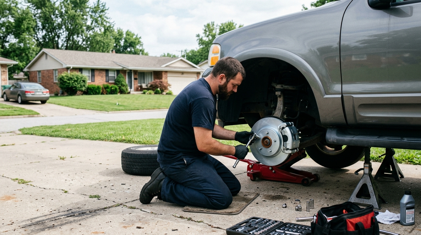 On-Site Brake Repair in Driveway